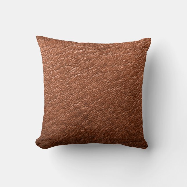 Coussin Vêtements de structure brun cuir (Recto)
