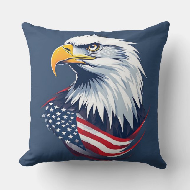 Coussin Veteran Eagle Gift – American Flag Design (Recto)