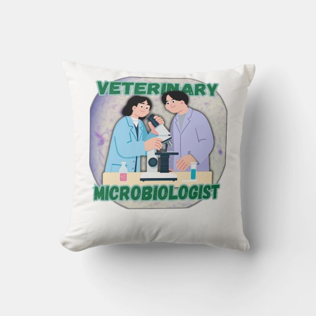 Coussin Veterinary Microbiologist – Lab Science Design (Recto)