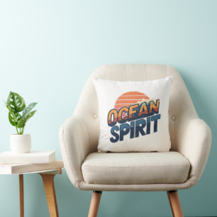 Coussin Vibe de plage "Ocean Spirit" vintage
