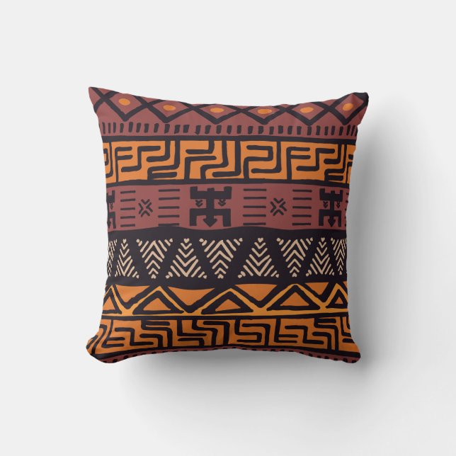 Coussin Vibes Africaines Ethniques En Style Bohème (Recto)