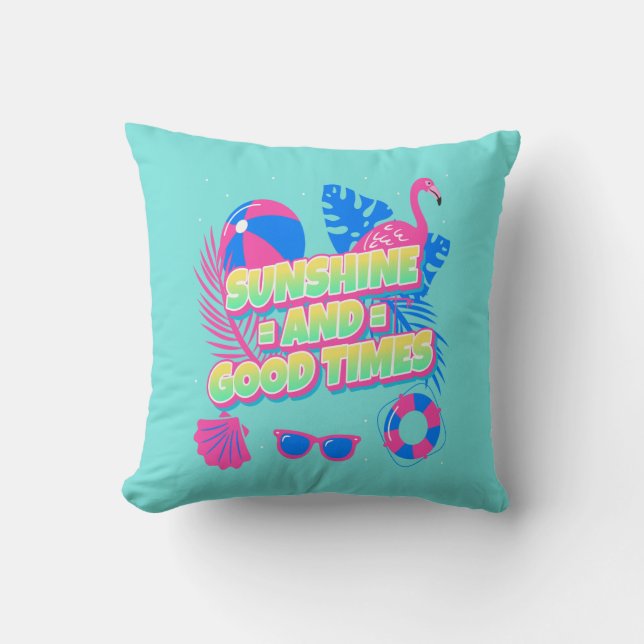 Coussin Vibes amusantes tropicales d'été (Recto)