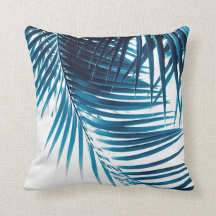 Coussin Vibes bleues Feuilles de palme #1