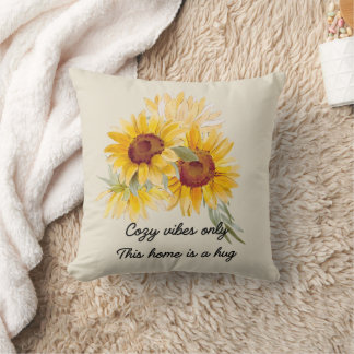 Coussin Vibes Confortables Uniquement Avec Fleurs De Solei