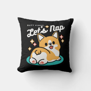 Coussin Vibes Corgi Butt et Nap - Joli chien couché