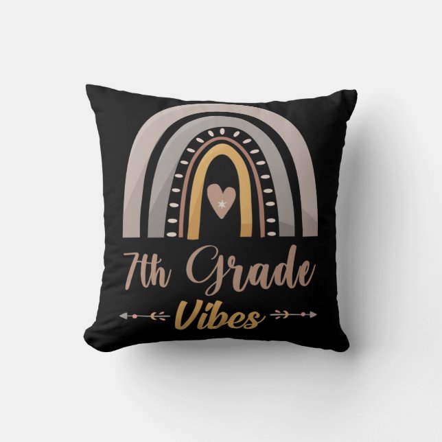 Coussin Vibes de 7e année Rentrée en septième année (Recto)