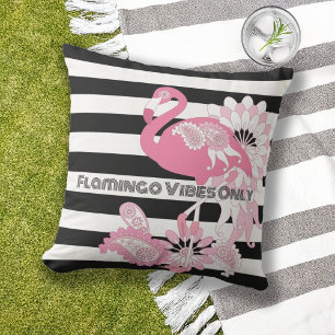 Coussin Vibes de Flamant rose uniquement Flamant rose en b
