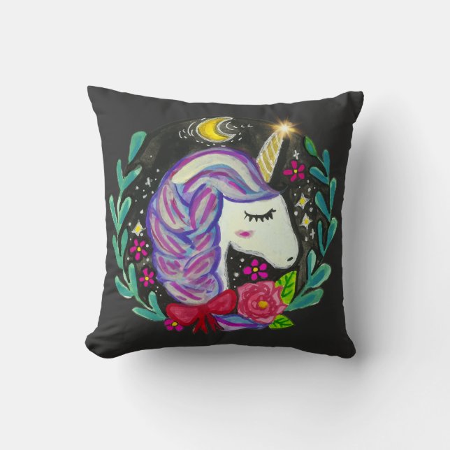 Coussin Vibes de Licorne Magique  (Recto)