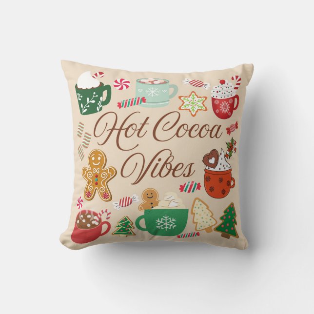 Coussin Vibes de Noël au cacao chaud (Recto)