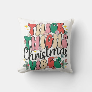 Coussin Vibes de Noël Retro Vintage épais