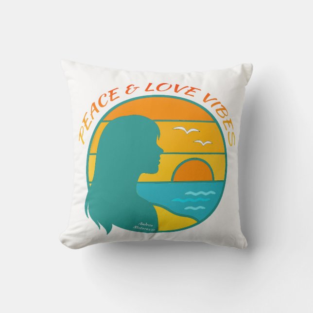 Coussin Vibes de Paix & d'Amour (Recto)