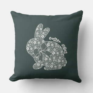 Coussin Vibes de Pâques Blanc dentelle lapin dentelle orei