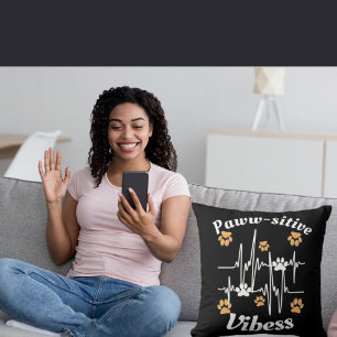 Coussin Vibes De Pâtes De Chat Bouddles Sur Cute Moderne F