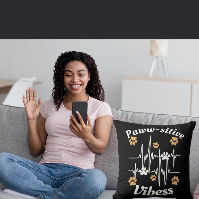 Coussin Vibes De Pâtes De Chat Bouddles Sur Cute Moderne F (Créateur téléchargé)