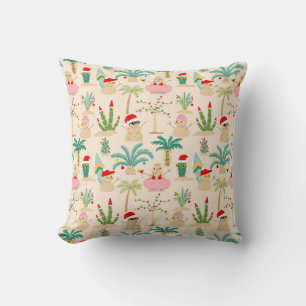 Coussin Vibes de vacances tropicales Motif de Noël
