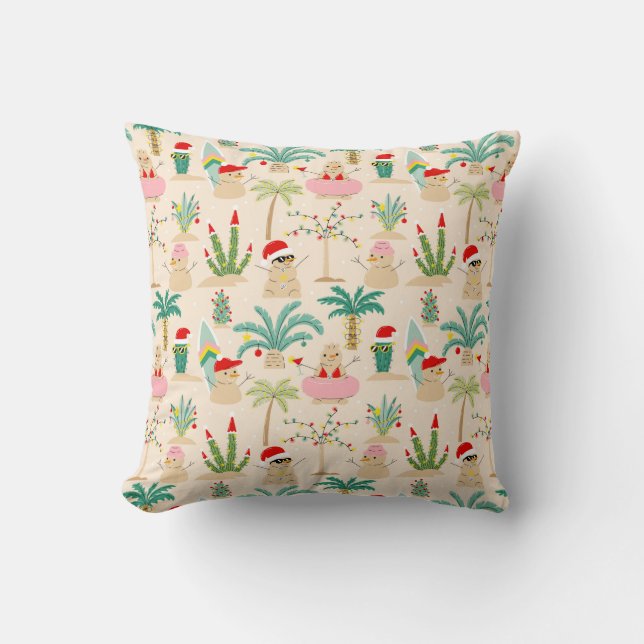 Coussin Vibes de vacances tropicales Motif de Noël (Recto)