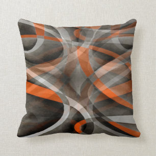 Coussin Vibes des années 80 brûlées orange et gris