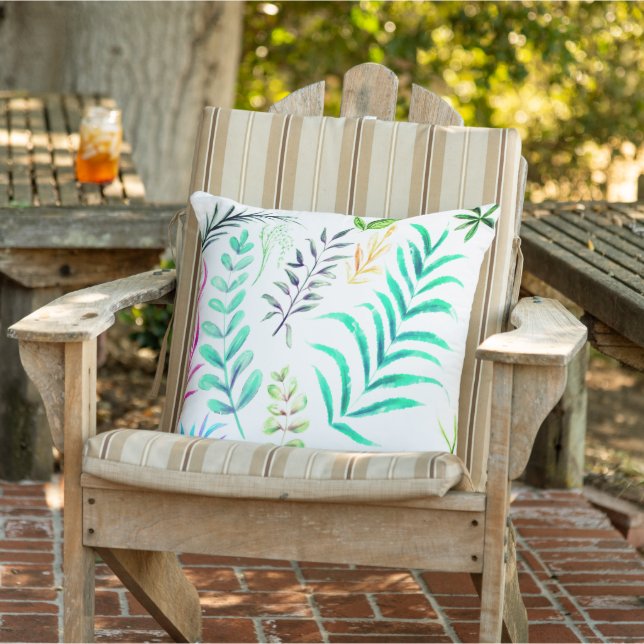 Coussin Vibes d'été aux feuilles vertes (Chaise)
