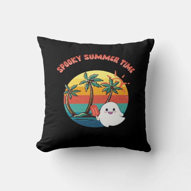 Coussin Vibes d'été - Éffrayant temps d'été classique (Recto)