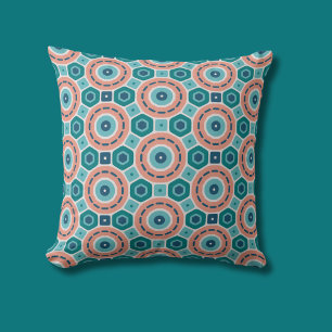 Coussin Vibes d'été méditerranéenne Motif géométrique