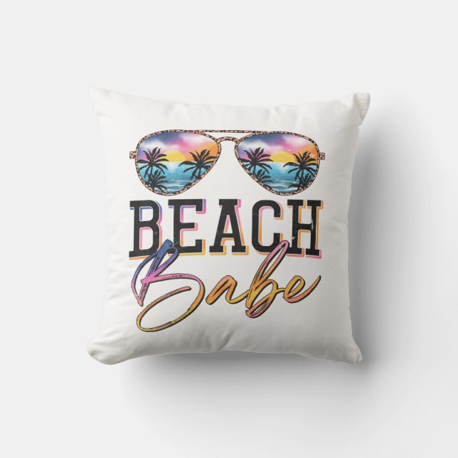 Coussin Vibes d'été mignonnes Lunettes de soleil Babe Beac (Recto)