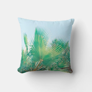 Coussin Vibes d'été Palm Tree Feuilles Pale Green