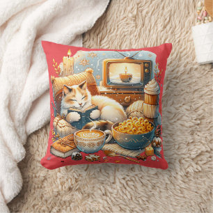 Coussin Vibes douillettes uniquement : Chat, Livre, Mac &