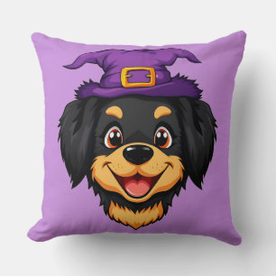 Coussin Vibes drôles et effrayants de chien mignon pour Ha