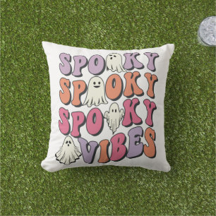 Coussin Vibes Éffrayantes d'Halloween rétro Super Jeter l'