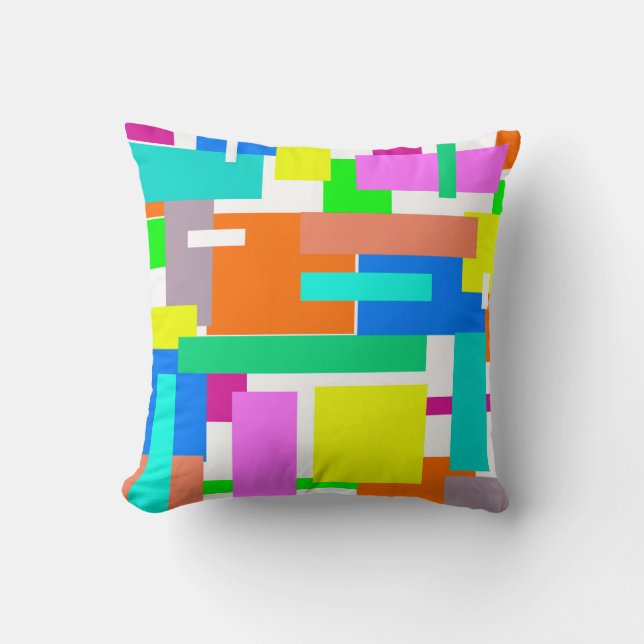 Coussin Vibes Positives Couleurs Joyeuses Blocs D'Art Abst (Recto)