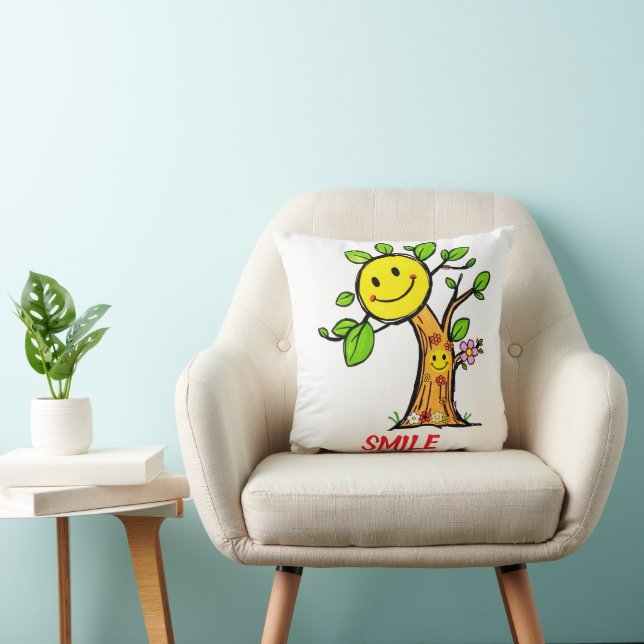 Coussin Vibes positives "Smile Tree" (Chaise)