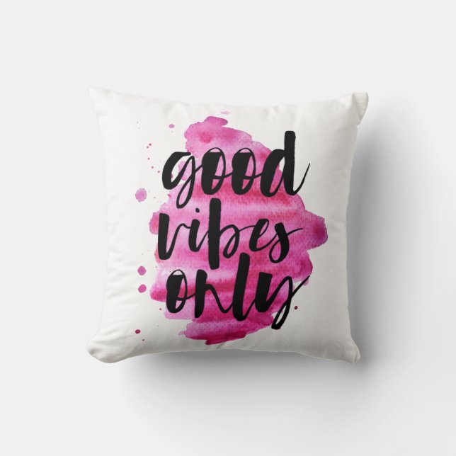 Coussin vibes rose chaud bon script de brosse uniquement (Recto)