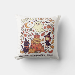 Coussin Vibes Sombres et Cosy - Magie d'Halloween et d'Aut