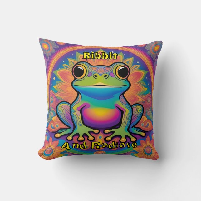 Coussin Vibes Super de grenouille de boeuf rayonné (Recto)