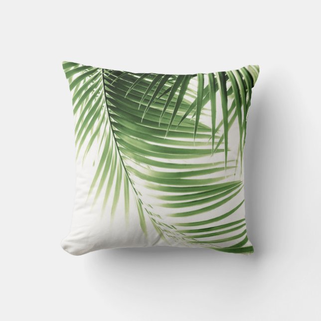 Coussin Vibes vertes de palmiers Feuilles #9 (Recto)