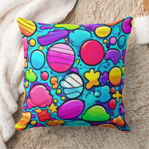 Coussin Vibrant Abstrait Candyland
