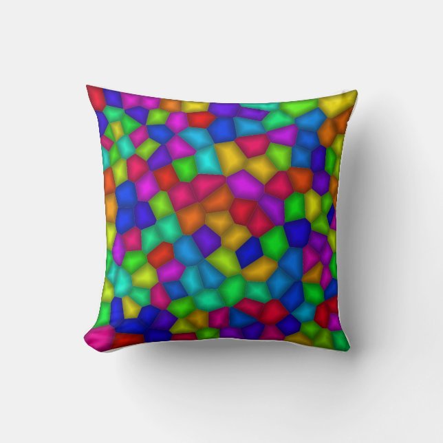 Coussin Vibrant Cellular Mosaic (Recto)