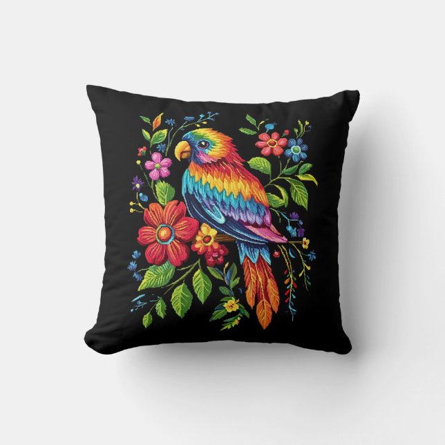 Coussin vibrant de jet de perroquet  (Recto)