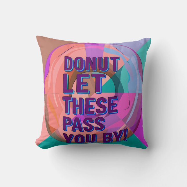 Coussin Vibrant Donut with Motivational Text Graphic (Recto)