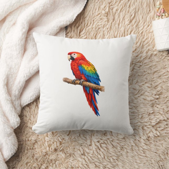 Coussin vibrant en aquarelle de perroquet Ara écar (Couverture)