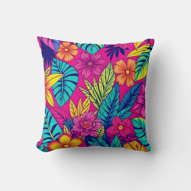 Coussin Vibrant Floral design cushion (Recto)