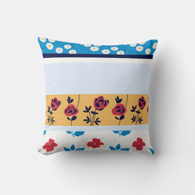 Coussin Vibrant Floral Pattern Designs | Custom Art Prints (Recto)