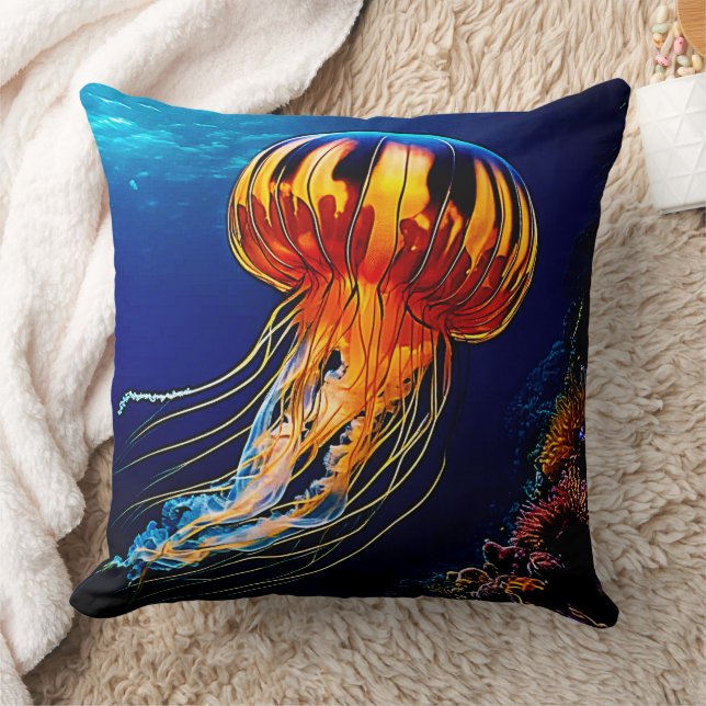 Coussin Vibrant méduse Art sous-marin (Couverture)
