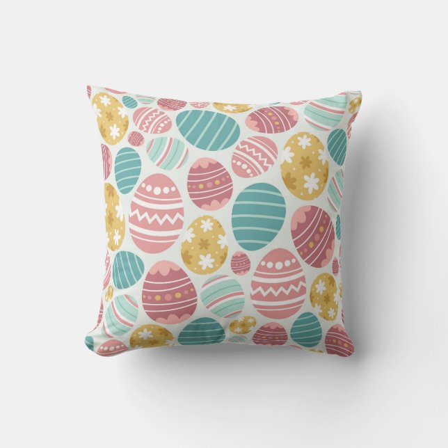 Coussin Vibrant Motif d'oeufs de Pâques (Recto)