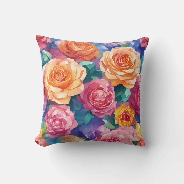 Coussin "Vibrant plaisir Rose : design d'oreiller à lancer (Recto)