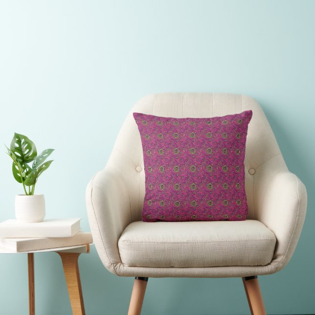 Coussin Vibrant Psychédélique Paisley Rétro des années 60 (Chaise)