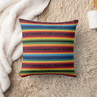 Coussin Vibrant Rainbow Mexican Serape Stripes Baby Swaddl