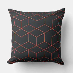 Coussin Vibrant, rétro, simple, cool, tendance motif cube