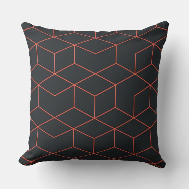 Coussin Vibrant, rétro, simple, cool, tendance motif cube (Recto)