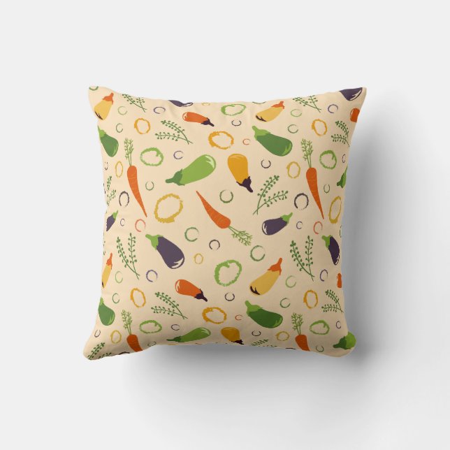Coussin Vibrant Veggie Garden Pattern (Verso)